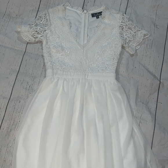 Lulus white short sleeve lace dress - Picture 3 of 8